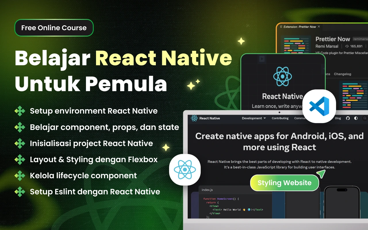 Kelas React Native Dasar di BuildWithAngga